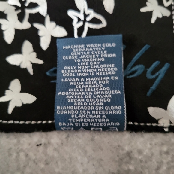 Sebby Twill Light Gray Double Breasted Hooded Peacoat - Size Large - Picture 7 of 8